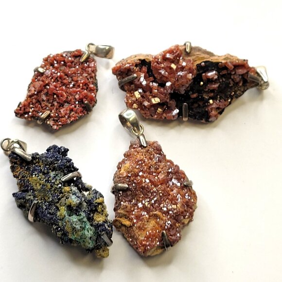 Azurite Malachite Pendant Statement Blue Rocks Pendant - Picture 10 of 16